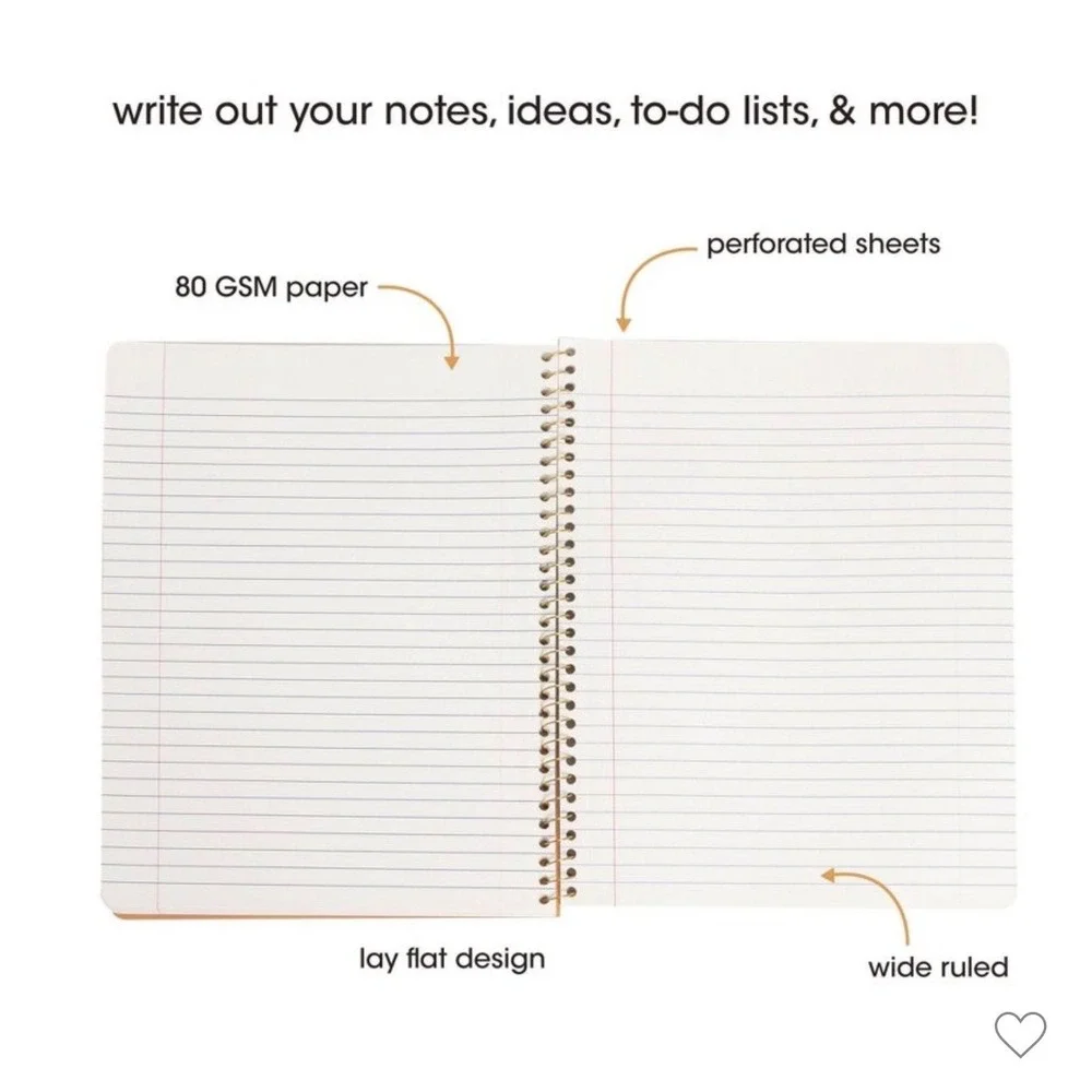 Dachshund Dog Spiral Notebook Wide Ruled 160 Pages 8x10.5 Tan Wiener Dog Journal